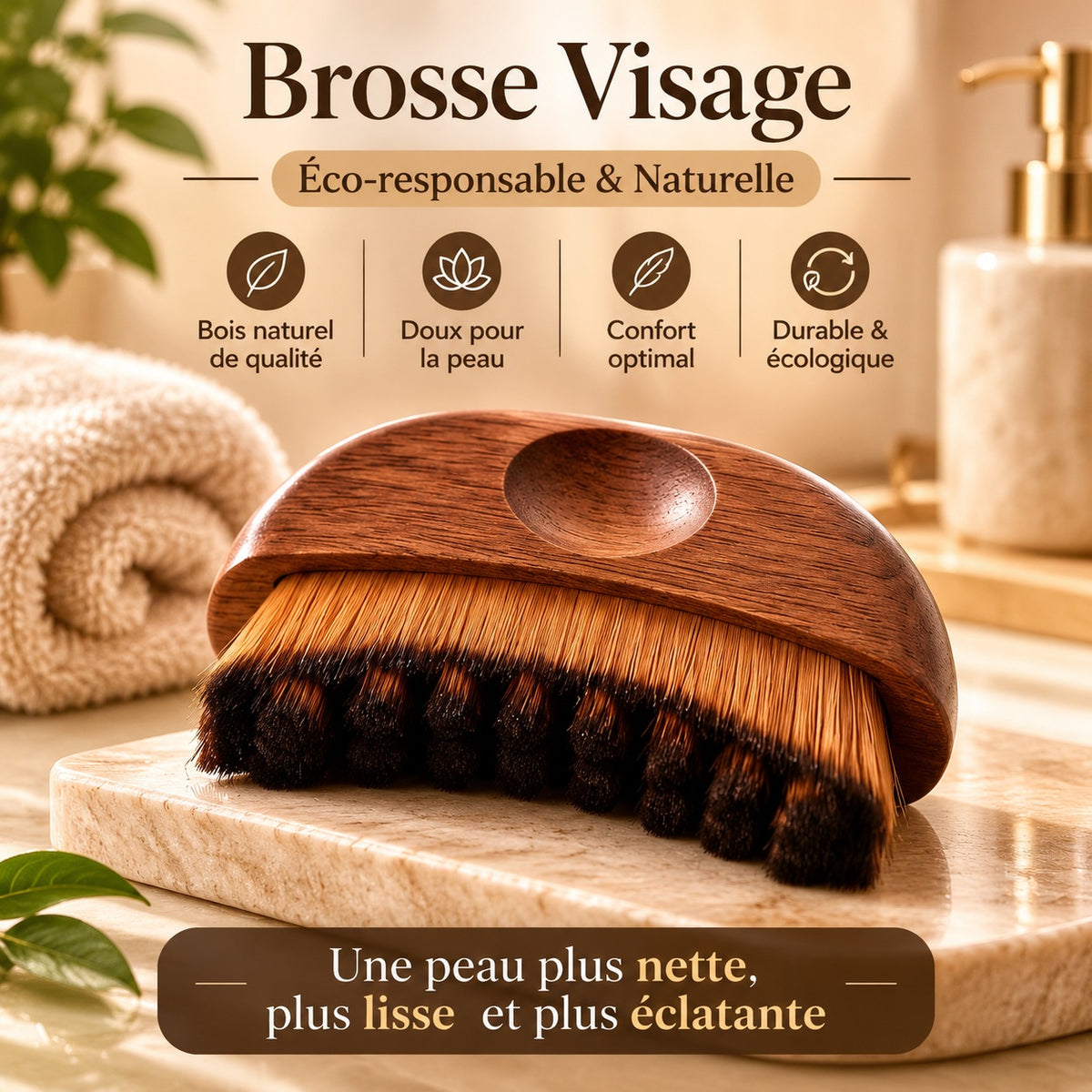 Brosse de massage drainant visage